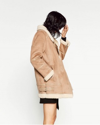 Oversized Suede-Effect Jacket