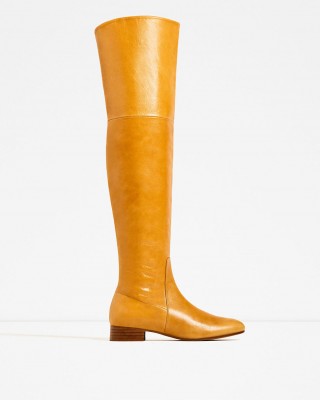 Over-The-Knee Flat Leather Boots
