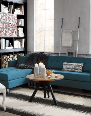 Ditto Ii Peacock Sectional Sofa