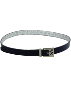 Michael Kors Women's 25mm Reversible Patent to Logo PVC Belt