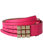 Dsquared2 Women's Green Snake Skin Print Genuine Leather Double Wrap Belt