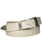 FRONHOFER skinny leather belt silver-plated three-piece hardware set 