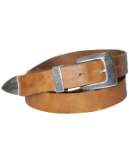 FRONHOFER skinny leather belt silver-plated three-piece hardware set 