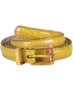 Gucci Women's Croc Leather Skinny Belt