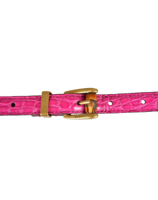 Gucci Women's Croc Leather Skinny Belt