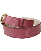 Gucci Women's Pink GG Canvas Interlocking G Buckle Imprime Belt