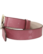 Gucci Women's Pink GG Canvas Interlocking G Buckle Imprime Belt