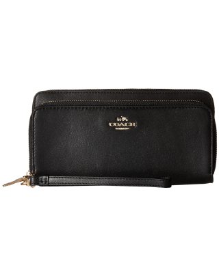 COACH Smooth Leather Double Zip Accordion