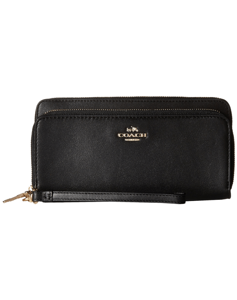 COACH Smooth Leather Double Zip Accordion