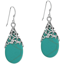 Floral Vine Ornate Teardrop Natural 