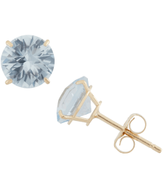 Round Birthstone Stud Earrings 