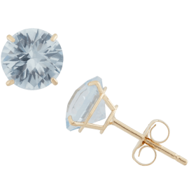 Round Birthstone Stud Earrings 