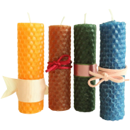 Hand Rolled 100% natural pure beeswax candle aroma Yellow