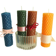 Hand Rolled 100% natural pure beeswax candle aroma Yellow