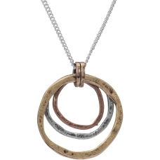 Of Earth and Ocean Handmade Sunrise Pendant Necklace Triple Circles