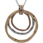 Of Earth and Ocean Handmade Sunrise Pendant Necklace Triple Circles