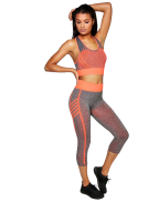 Zoe Neon Stripe Sports Crop + Running Legging Set