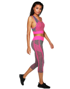 Zoe Neon Stripe Sports Crop + Running Legging Set