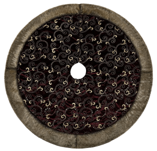Valery Madelyn 48- Luxury Collection Burgundy and Gold Christmas Tree Skirt