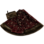Valery Madelyn 48- Luxury Collection Burgundy and Gold Christmas Tree Skirt