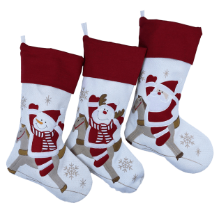 Wewill Brand Lovely Christmas Stockings Set of 3 Santa