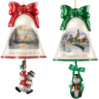 Christmas Ornaments- Thomas Kinkade Ringing In The Holidays Ornament Set
