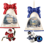 Christmas Ornaments- Thomas Kinkade Ringing In The Holidays Ornament Set