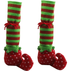 1 Pair Christmas Table Leg Covers Elf Elves Feet Shoes Legs Party Decorations