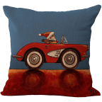Comi Vintage Christmas Jolly Santa Clau Square Pillowcase Cushion Cover Case