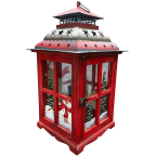 Holiday Candle Holder Lantern with Hand painted Christmas Snowman Decorations