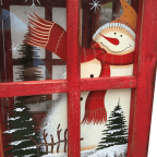Holiday Candle Holder Lantern with Hand painted Christmas Snowman Decorations