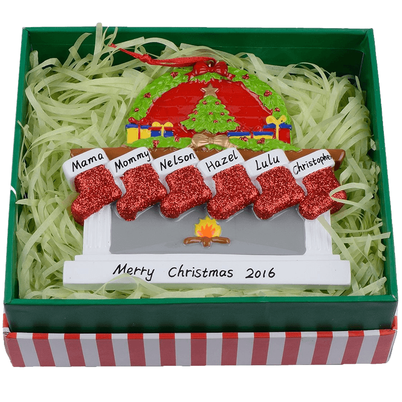 MAXORA Personalized Ornaments Fireplace Stockings Keepsakes Christmas Gift Box 