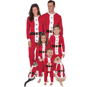 PajamaGram Santa Suit Christmas Matching Family Pajama Set 