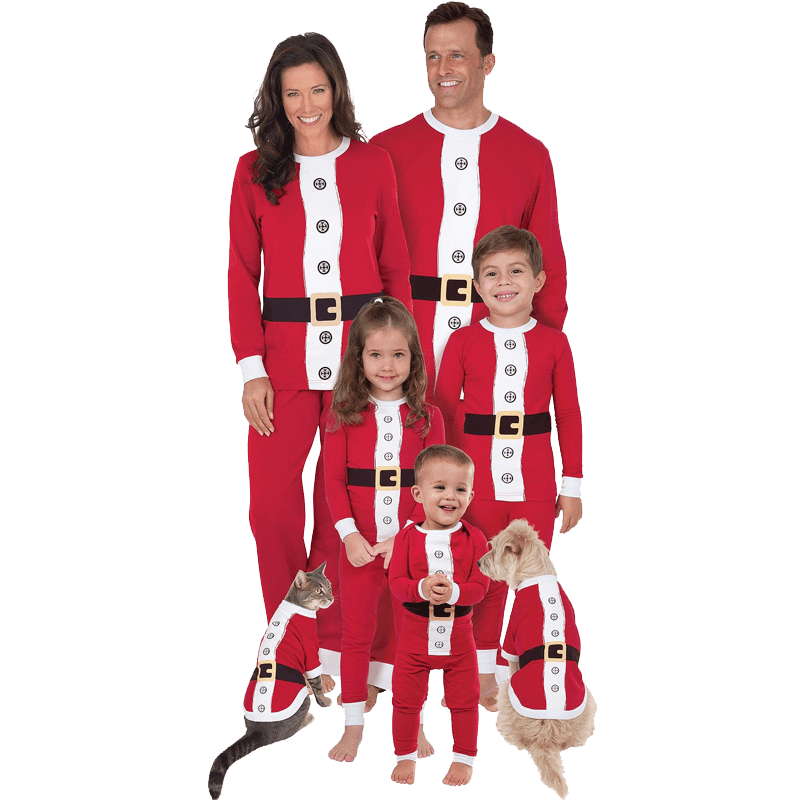 PajamaGram Santa Suit Christmas Matching Family Pajama Set 