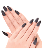 Ejiubas Grey Color Matte with Glossy Finish Nail Tips