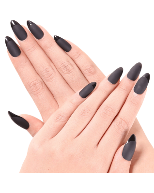 Ejiubas Grey Color Matte with Glossy Finish Nail Tips