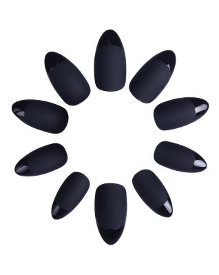 Ejiubas Grey Color Matte with Glossy Finish Nail Tips