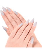 Ejiubas Grey Color Matte with Glossy Finish Nail Tips