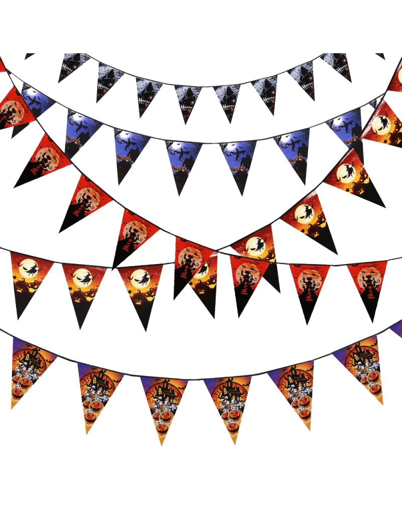 5 Set Triangle Flag Halloween Decorations Party 