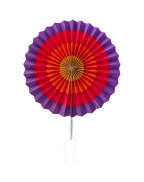 Fiesta Colorful Paper Fans Round Wheel Disc Southwestern Pattern Design for Party