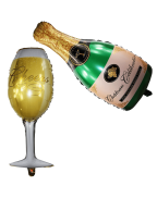 Langxun Wine Glass and Champagne Large Size and Thickened Foil Balloons Air-filled 