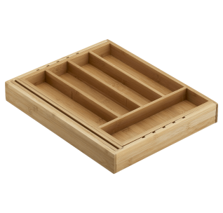 Expandable Bamboo Flatware Tray
