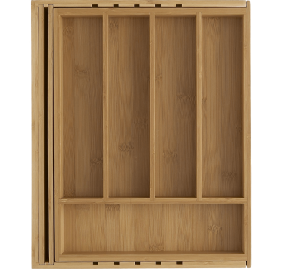 Expandable Bamboo Flatware Tray