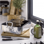 FSC Teak Rectangular Cutting Boards with Well