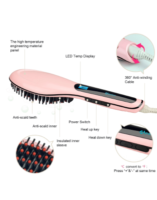 Apalus Brush Hair Straightener Detangling Hair Brush