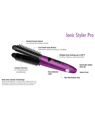 InStyler Ionic Styler Pro Ionic Hot Brush and Ceramic Flat Iron