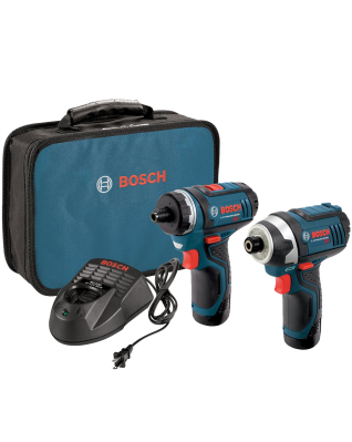Bosch CLPK27-120 12-Volt Max Lithium-Ion 2-Tool Combo Kit (Drill Driver and Impact Driver) with 2 Batteries Charger and Case 