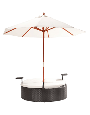 Marbella Espresso Outdoor Patio Double Chaise Lounge Bed