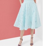 QUINIA Burn out floral A-line skirt 