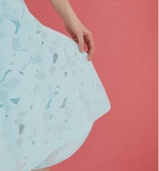 QUINIA Burn out floral A-line skirt 